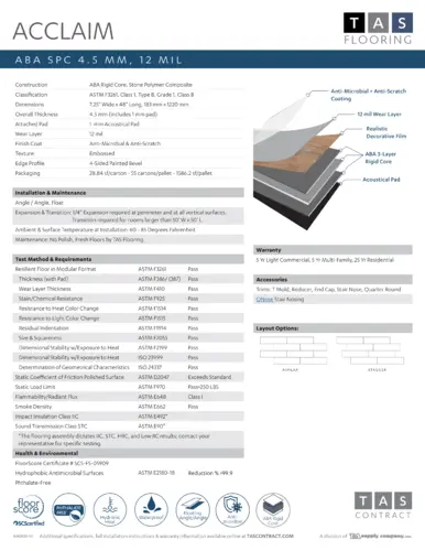 Specification Sheet Thumbnail