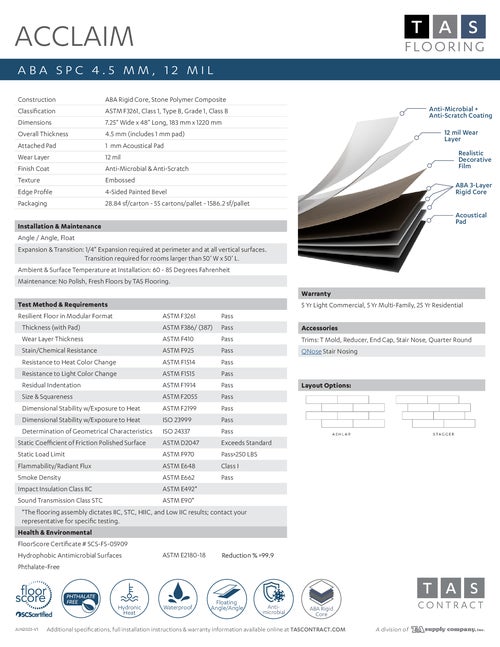 Specification Sheet Thumbnail