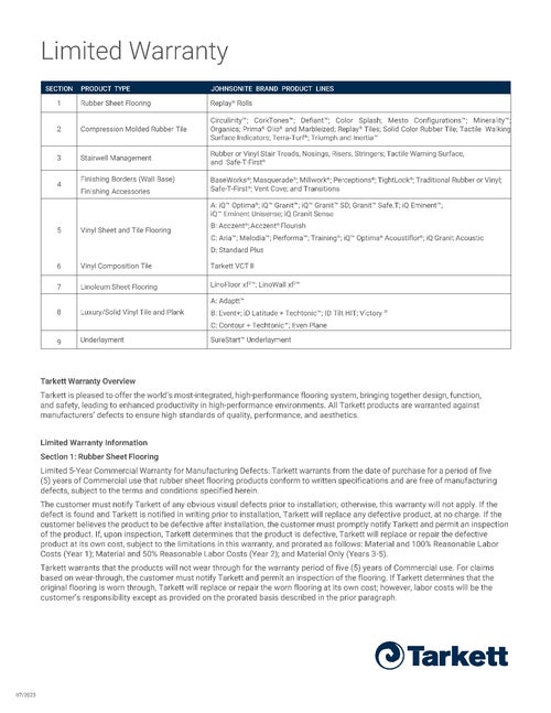 Warranty Sheet Thumbnail